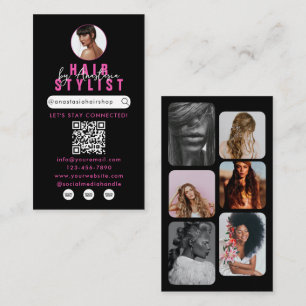 Influencer Beauty Salon Haare Makeup Fotos Rosa Visitenkarte