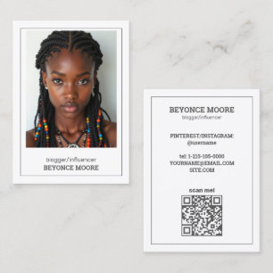 Influencer Blogger Custom QR & Foto Visitenkarte