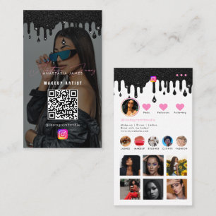 Influencer-Foto Füttre Girly Social Media Glitzer Visitenkarte