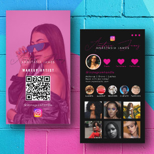 Influencer-Foto Füttre QR-Kodex für soziale Medien Visitenkarte