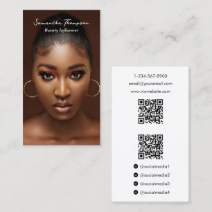 Influencer Foto Social Media Marketing 2 QR-Codes Visitenkarte