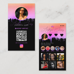 Influencer Foto Social Media QR Code Holographic Visitenkarte