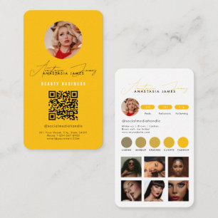 Influencer Füttre Grid Social Media QR Code gelb Visitenkarte