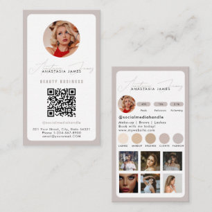 Influencer Füttre QR-Code der sozialen Grid-Medien Visitenkarte