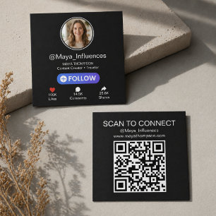 Influencer Social Media UI Style Quadratischer QR- Quadratische Visitenkarte