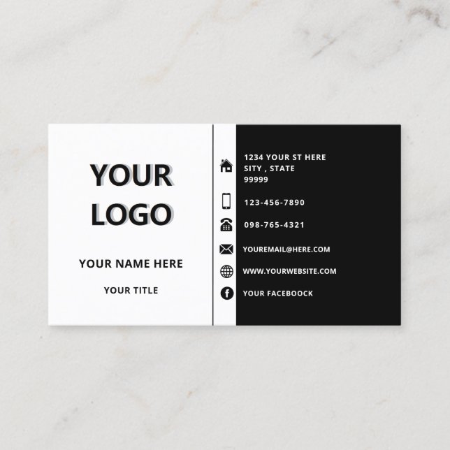 Info-Business-Card für benutzerdefinierte Logo-Nam Visitenkarte (Vorderseite)