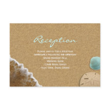Info-Card für Sand und Muscheln Beach Empfang
