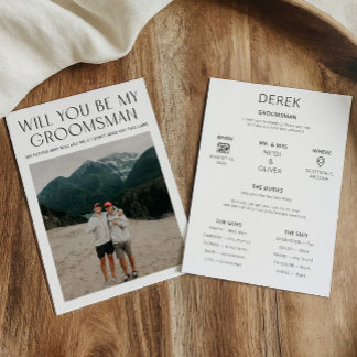 Info-Karte für den Trauzeuge "Minimal Foto Request Einladung