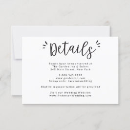 Info-Karte für Hochzeiten und Unterkünfte Einladung
