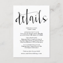 Info-Karte für rustikale Hochzeiten