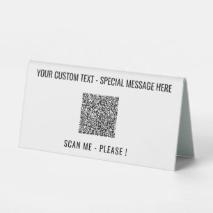 Info-Tabelle zur QR-Codeprüfung Unterzeichnen Sie Tischaufsteller