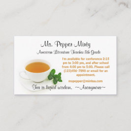 Info über Tea Liquid Wisdom Visitenkarte