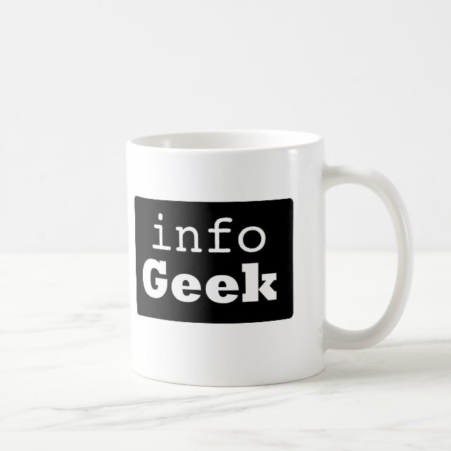 Infogeek-Tasse (Logo: weißer Text, schwarzer Kaffeetasse (Rechts)