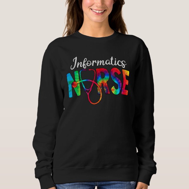 Informatics Nurse Squad Watercol Liebe Stethoscope Sweatshirt (Vorderseite)