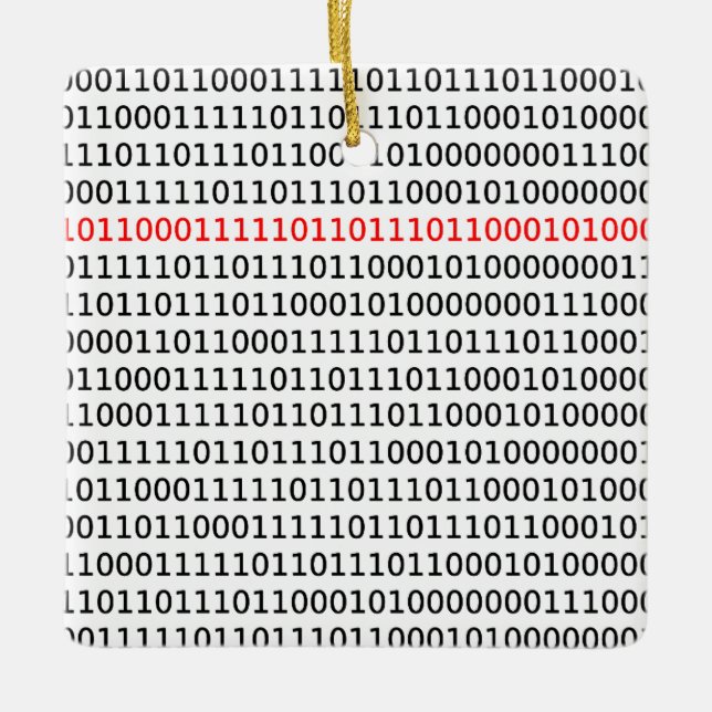 Informatik Binary Code Black Red Christmas Keramikornament (Vorderseite)