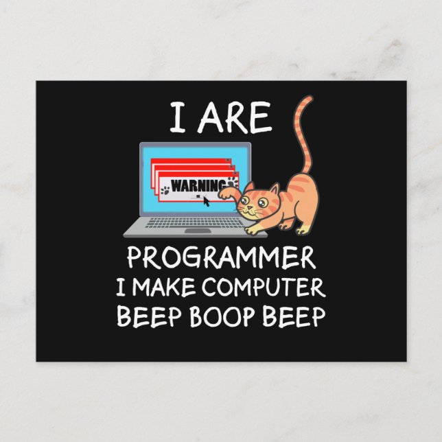 Informatik IT Computerkatze Funny Sprichwort Gesch Postkarte (Vorderseite)