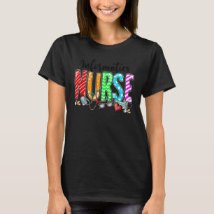 Informatik Krankenpflege Karierte rote Liebe Herz T-Shirt