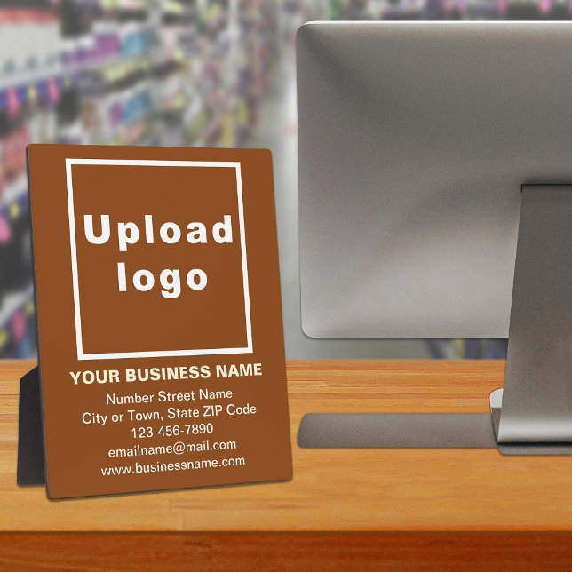 Information d'affaires sur la plaque Brown (Advertise your business. Build brand name awareness. Your business brand on brown plaque.)
