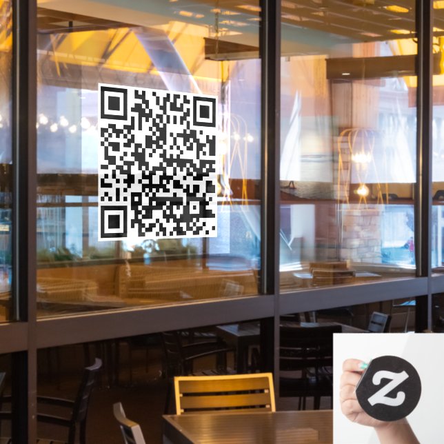 Information QR-Code Fensterklammern Fensteraufkleber (Restaurantfenster)