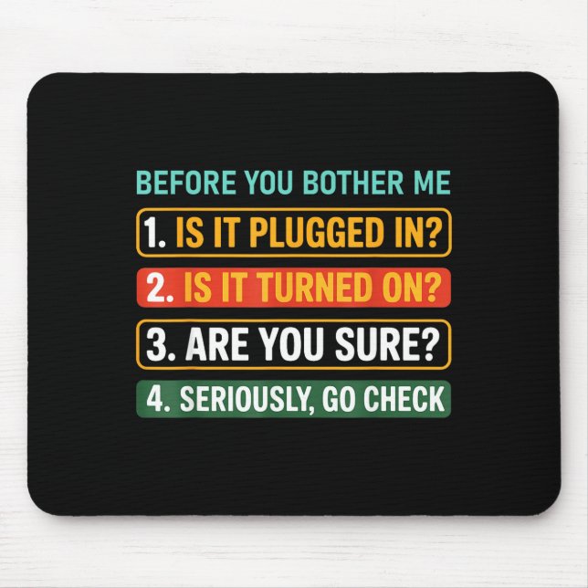 Information Technology Tech _ Funny Technical Supr Mousepad (Vorne)