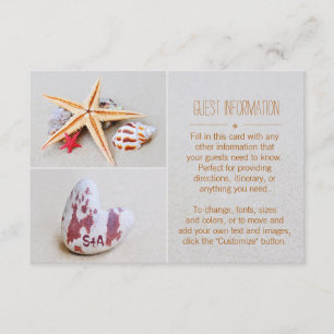 Informationen zu Beach Theme Starfish und Heart We Begleitkarte