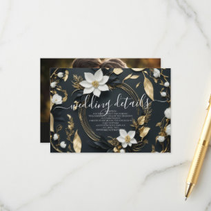 Informationen zu Blumenkranken bei Hochzeiten Foto Begleitkarte