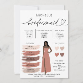 Informationen zu Bridesmaid Info-Card-Brautpartys Einladung