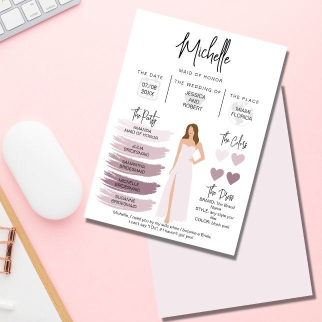 Informationen zu Bridesmaid Info-Card-Brautpartys Einladung (Von Creator hochgeladen)
