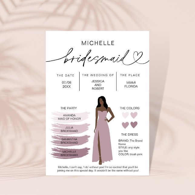Informationen zu Bridesmaid Info-Card-Brautpartys Einladung (Von Creator hochgeladen)