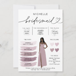 Informationen zu Bridesmaid Info-Card-Brautpartys Einladung