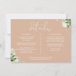 Informationen zu den floralen Hochzeitsdetails mit Einladung