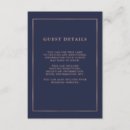 Informationen zu den Gast-Details zum Gold Border  Begleitkarte