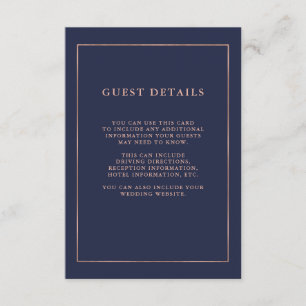 Informationen zu den Gast-Details zum Gold Border  Begleitkarte