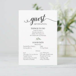 Informationen zu Hochzeiten Begleitkarte