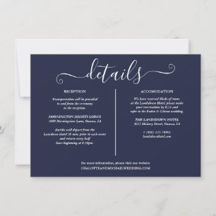 Informationen zu Hochzeiten von Navy Blue Nautcial Einladung