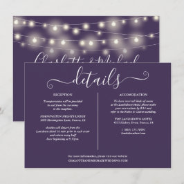 Informationen zu Lila Hochzeiten von String Lights Einladung