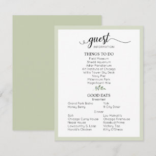 Informationen zu Sage Green Wedding Begleitkarte