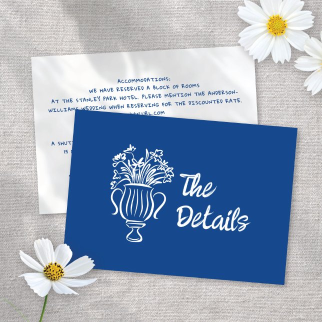 Informationen zu Whimsical Illustriert Floral Wedd Begleitkarte (Von Creator hochgeladen)