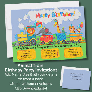 Informationen zum Geburtstag von Tierzügen hinzufü Einladung