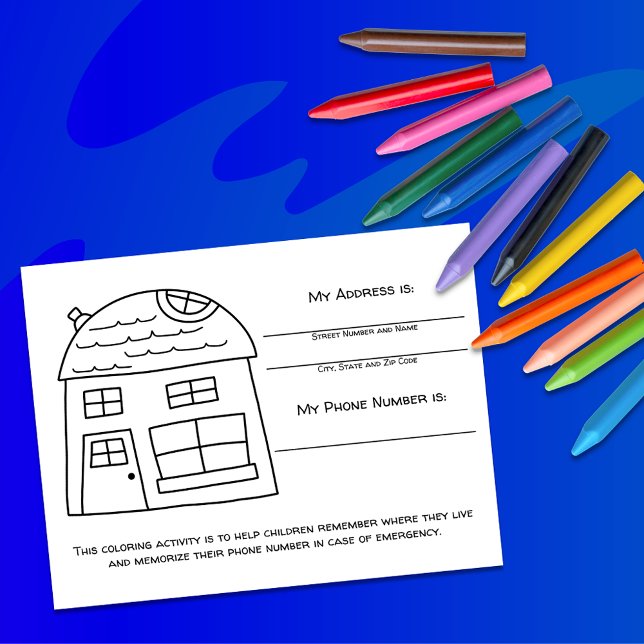 Informationen zum Notfall für die Kinder-Aktivität Postkarte (Von Creator hochgeladen)