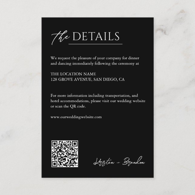 Informationen zum QR-Code für Minimalistische Schw Begleitkarte (Vorderseite)