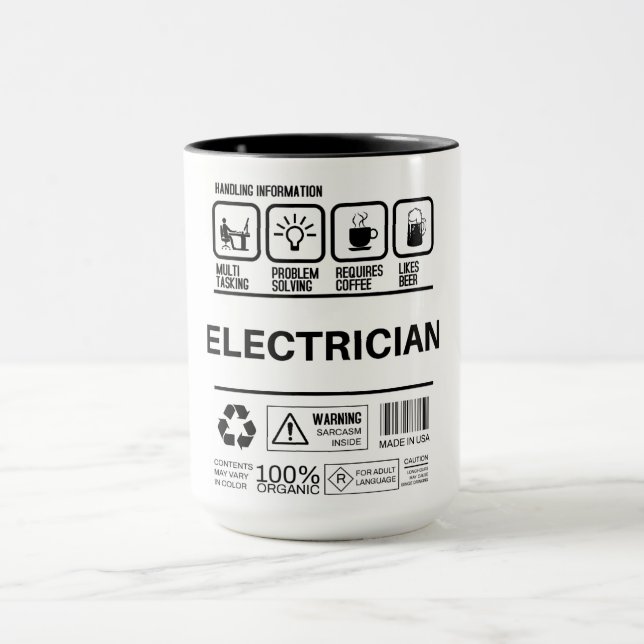 Informationen zum Umgang mit lustigen Elektrikern Tasse (Zentrum)
