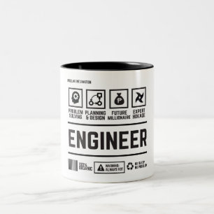Informationen zum Umgang mit lustigen Ingenieuren Zweifarbige Tasse