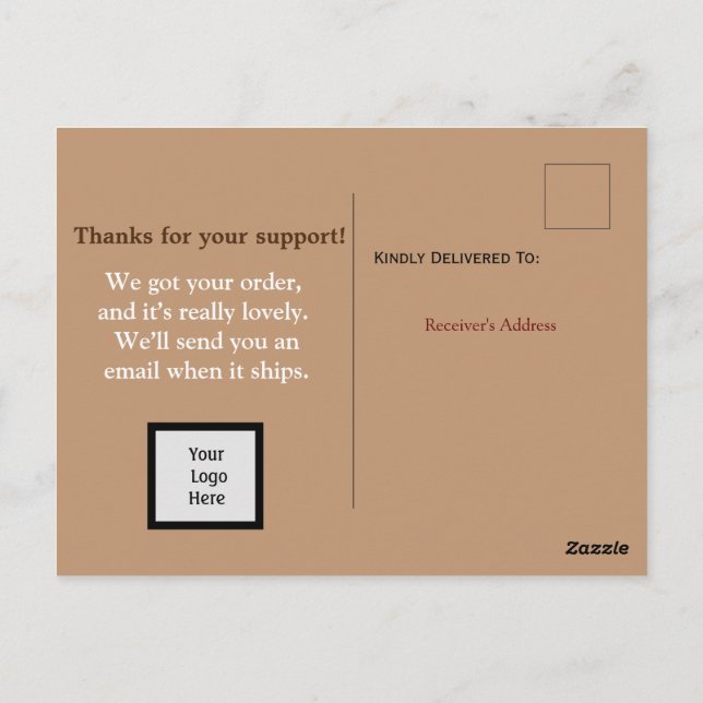 Informationen zum Versand der Postkarte (Rückseite)