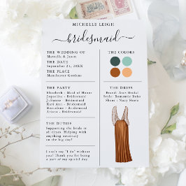 Informationen zur Bridesmaid Info Card Aquamarin,  Einladung