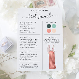 Informationen zur Bridesmaid Info Card Aquamarin,  Einladung
