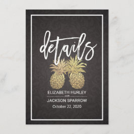 Informationen zur Hochzeit Gold Ananas Couple Begleitkarte