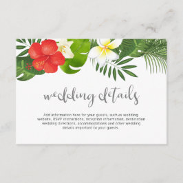 Informationen zur Hochzeit in tropischen Flüssen,  Begleitkarte