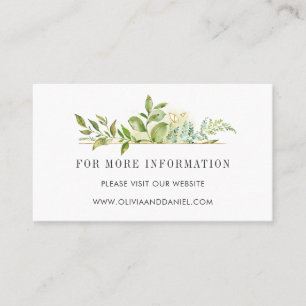 Informationen zur Hochzeit von Wild-Floral-Green-F Visitenkarte