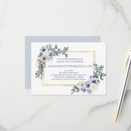Informationen zur Hochzeitswebsite von Dusty Blue  RSVP Karte